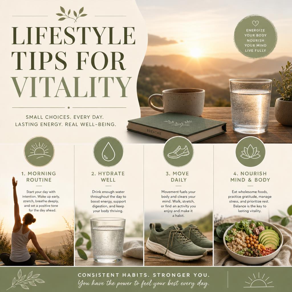 Calm morning routine with water, sunlight and a healthy breakfast